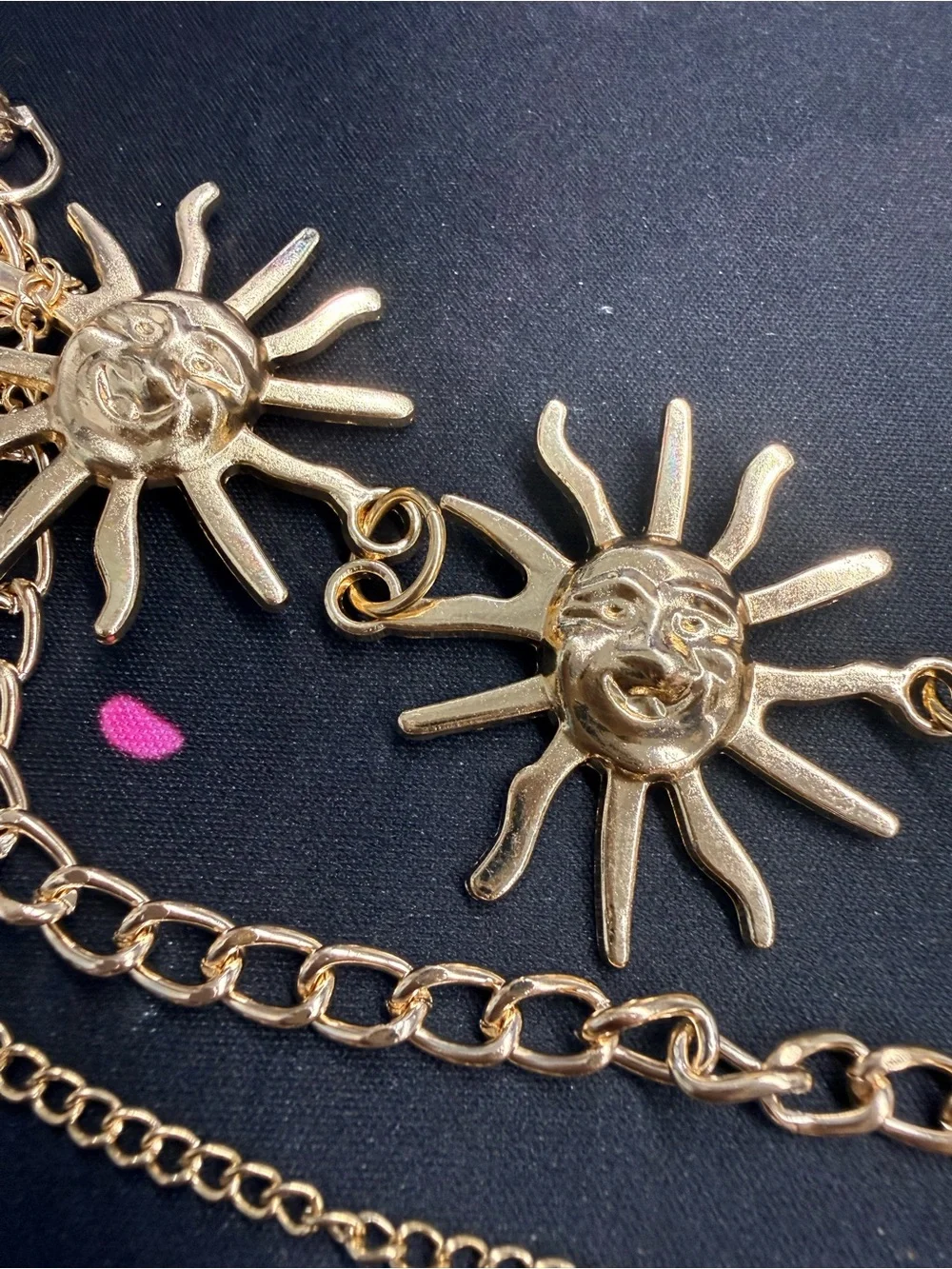 Gold Sunburst Link Belt for Women - Statement Waist Chain